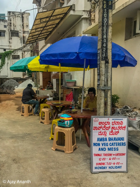 Like a French Bistro - outdoor seating arrangement at Amba Bhavani non-veg caterers and mess Basavanagudi Bengaluru
