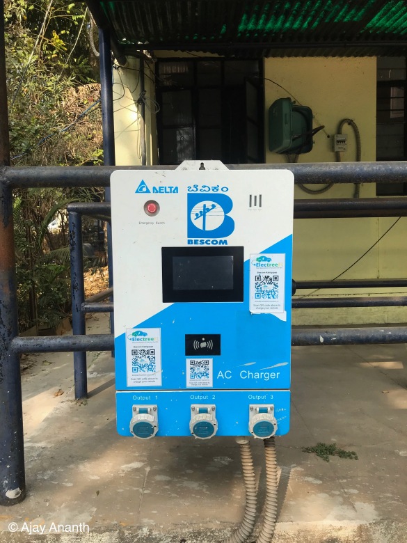 AC charger for 2-wheelers at BESCOM Public Electric Vehicle Charging Station in Bengaluru