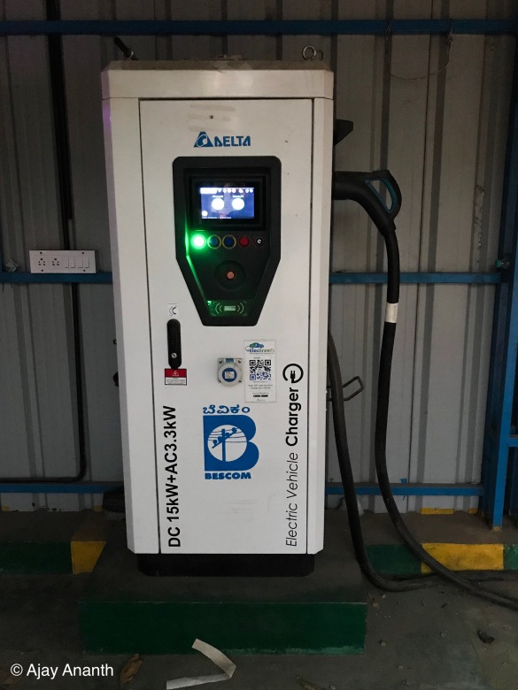 Type 2 AC and DC Charger at BESCOM Public Electric Vehicle Charging Station in Bengaluru